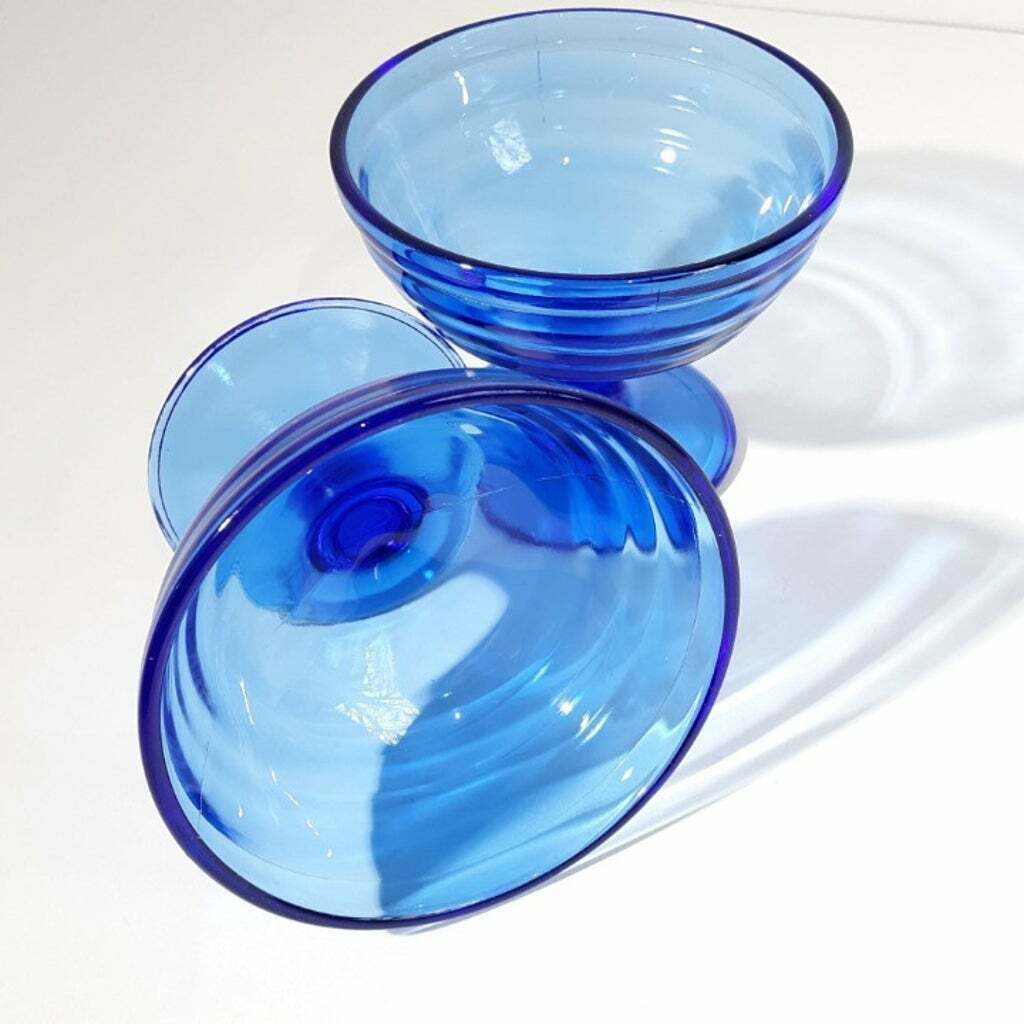 Depression Glass Moderntone Cobalt Blue - Sherbets - Sets Of 2