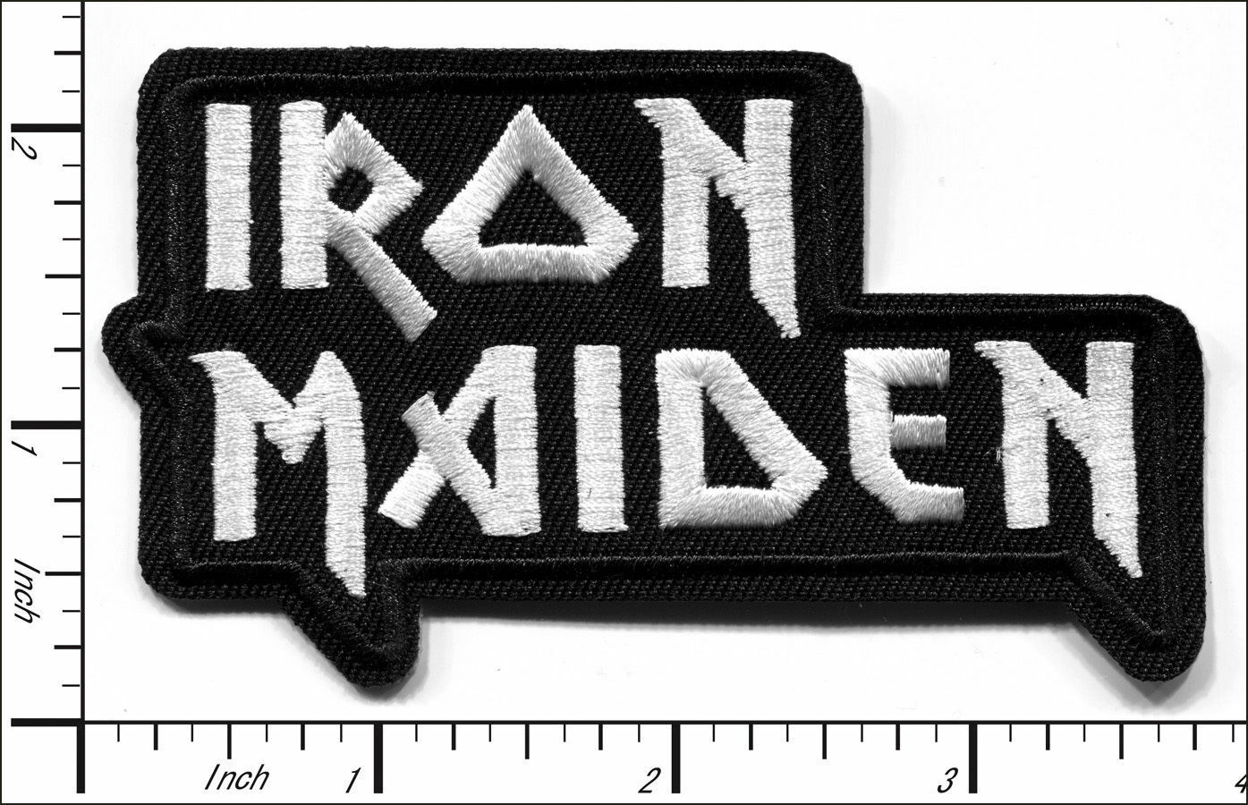 Iron Maiden Patch~embroidered Applique~black & White~3 5/8" X 2 1/8"~iron Sew On